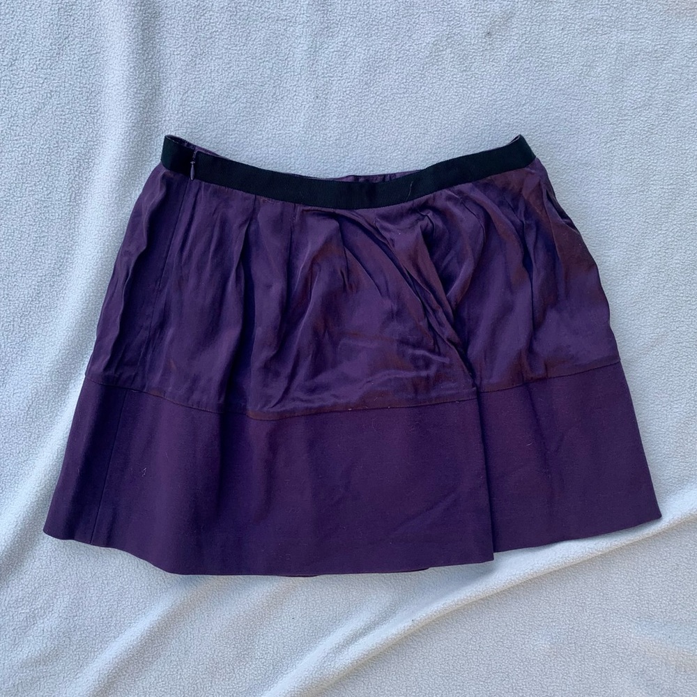 Theory purple silk skater skirt size 4